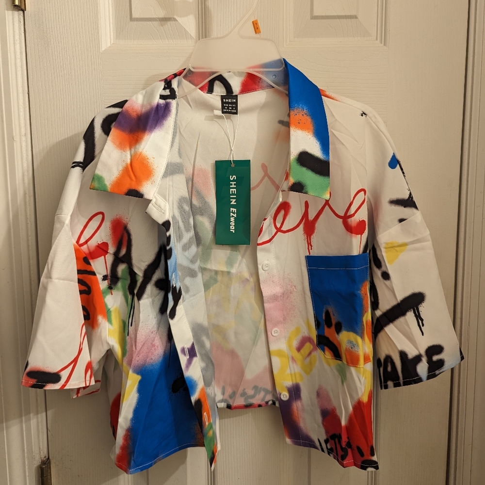 Letter Graphic Drop Shoulder Shirt